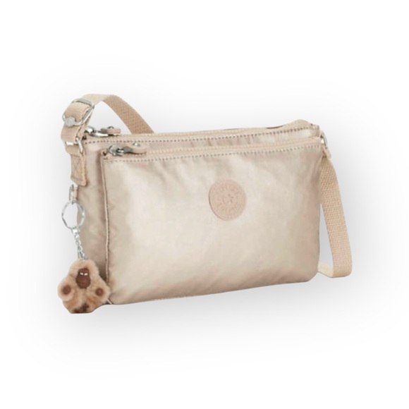Kipling ✪ Eve Lightweight Crossbody Handbag Bag ✪ Monkey Keychain ✪ Metal Gold - Picture 15 of 16